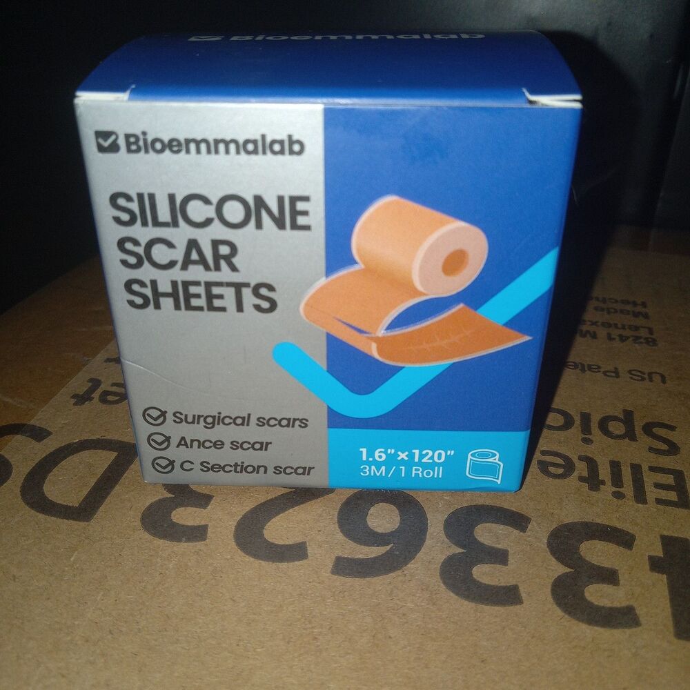 Silicone Scar Sheets Surgical Tape (1.6”x120” Roll) Face Patches Acne Treatment